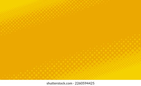 Yellow comic background with sun burst and dot halftone  
