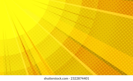 Yellow comic background with sun burst and dot halftone