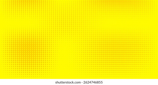 Fondo cómico amarillo con estallido de sol y punto medio tono  