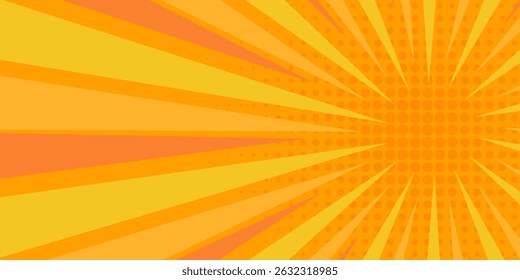 Fondo de cómic amarillo. Fondo de estilo de semitono naranja de arte pop creativo moderno