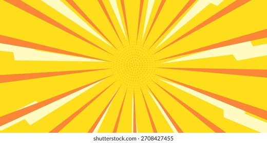 Fondo de cómic amarillo. Fondo de estilo de semitono naranja de arte pop creativo moderno