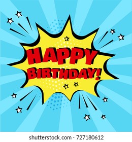 Yellow Comic Bubble Happy Birthday Word Stock Vector (Royalty Free ...