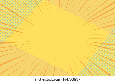 Yellow comic burst background, pop art style	
