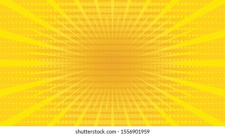 yellow comic focus vintage pop background vector template