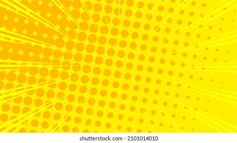 yellow comic halftone zoom lines background 