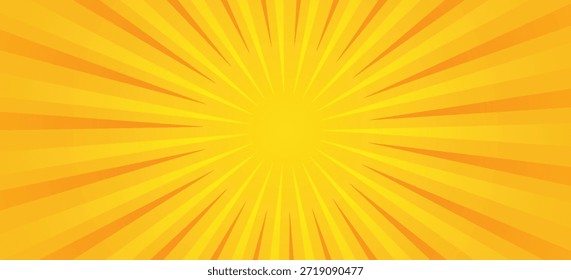 Fondo amarillo del estilo del cómic. Moderno fondo de estilo de medio tono de rayos de arte pop creativo. Fondo de semitono de anime limpio