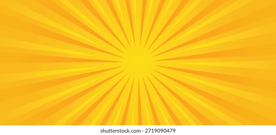 Yellow Comic Style Background. Modern creative pop art rays halftone style background. Clean anime halftone backdrop