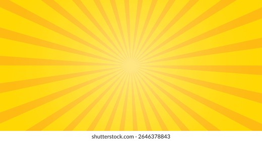 Yellow comic sunburst background. abstract sunburst brochure design template. sun rays cartoon illustration