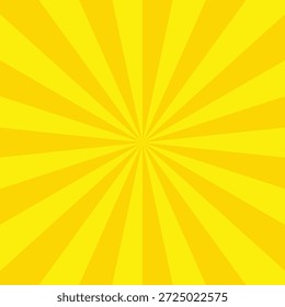 Yellow comic sunburst background. Sun rays background. Yellow banner with Sun rays, Abstract colour background. 