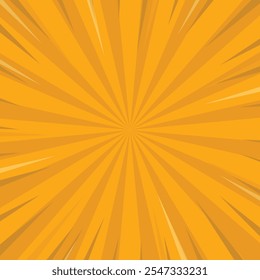 Fondo retro de rayos de sol en espiral de cómic amarillo
