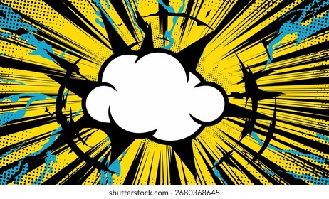 Vector de fondo de zoom de cómic amarillo