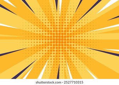Yellow comic zoom cartoon template background