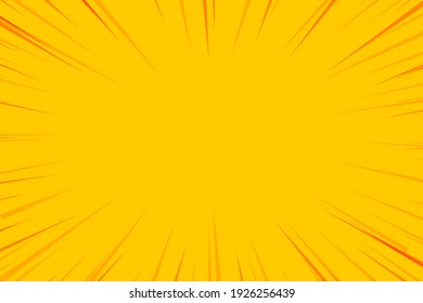 Yellow Comic Zoom Lines Background