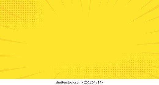 Yellow Comic Zoom Lines Background Vector Illustration eps10
