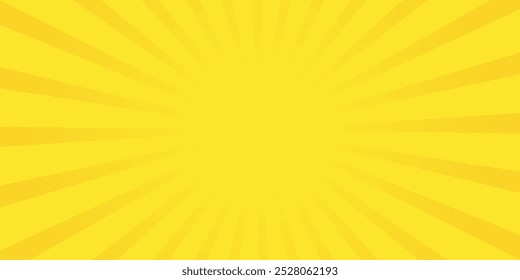 Yellow Comic Zoom Lines Background Vector Illustration eps10