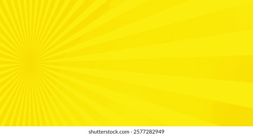 Yellow Comic Zoom Lines Background Vector Illustration eps10