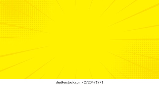 Yellow Comic Zoom Lines Background