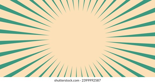 Yellow comics background. Abstract lines backdrop. Bright sunrays. Design frames for title book. Texture explosive polka. Beam action. 