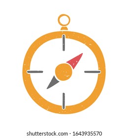 Icono de brújula amarillo maduro aislado en fondo transparente. Diseño original del pictograma colorido. Se puede utilizar para infografía, identidad o decoración. Ilustración dibujada a mano por el vector