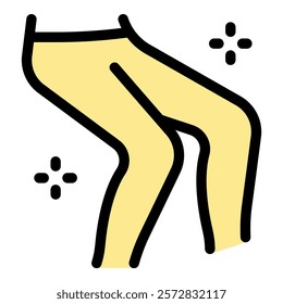 Yellow compression stockings are used for treating leg injuries and knee pain