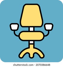 Yellow computer chair, illustration, vector, on a white background.