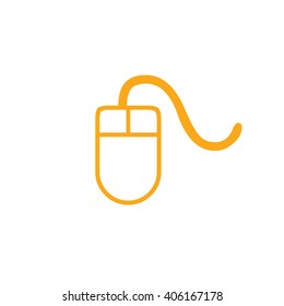 Yellow computer mouse icon vector illustration