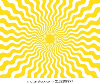 Yellow concentrated line made of zigzag lines
