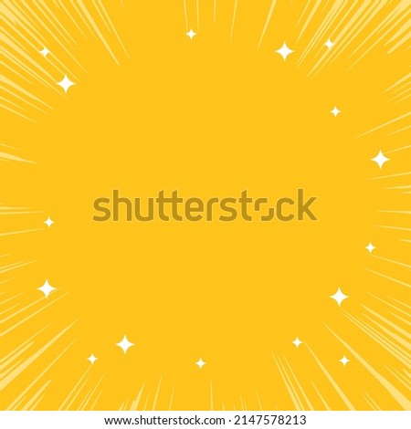  yellow concentrated lines and glitter background frame