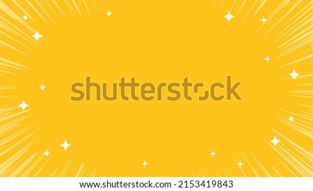  yellow concentrated lines and glitter background frame