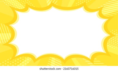 yellow concentrated lines and wide scream bubble.