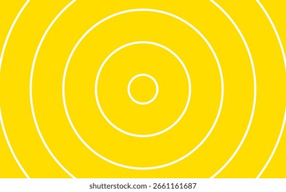 Fondo de línea de círculo concéntrico amarillo. Patrón de línea circular concéntrica en blanco sobre un fondo amarillo vibrante. Perfecto para la tecnología y temas modernos.