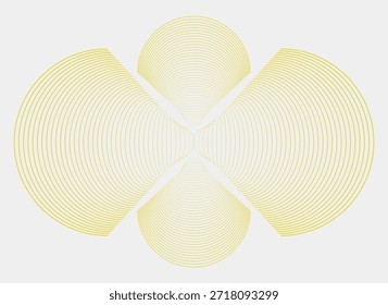 Círculos concéntricos amarillos que forman un patrón abstracto simétrico