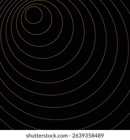 Yellow concentric circles, minimal abstract pattern, modern vector, seamless digital wallpaper, radiant design