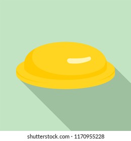Yellow condom icon. Flat illustration of yellow condom vector icon for web design