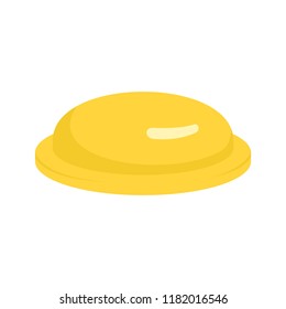 Yellow condom icon. Flat illustration of yellow condom vector icon for web design