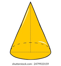 yellow cone illustration hand drawn isolated vector
