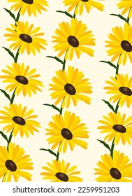 Yellow coneflower background.Eps 10 vector.