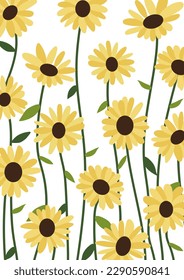 Yellow coneflower background.Eps 10 vector.