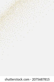 Yellow Confetti Bright Vector Gray Background. Abstract Circle Design. Shiny Rain Happy Wallpaper. Round Glamour Illustration.