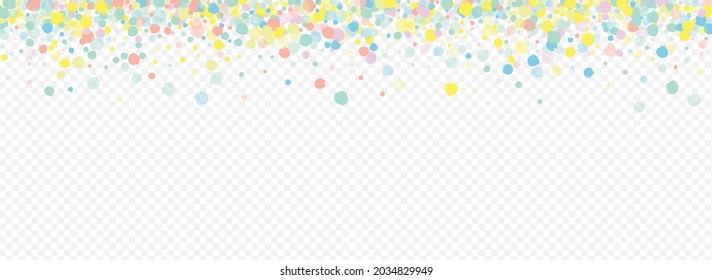 Fondo Amarillo Confetti Carnaval Panorámico Transparente. Ilustración De La Independencia. Papel de fondo de la celebración. Fondo del Vector del Polka Verde.