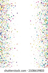 Yellow Confetti Glitter Isolated. Christmas Geometric Illustration. Red Fiesta Circle Texture. Blue Element Square.