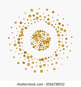 Yellow Confetti Holiday Vector Transparent Background. Paper Glow Banner. Golden Shine Shiny Postcard. Sequin Happy Illustration.