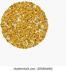 Yellow Confetti Luxury Vector Transparent Background. Abstract Splash Card. Golden Sequin Bridal Design. Glow Paper Illustration.