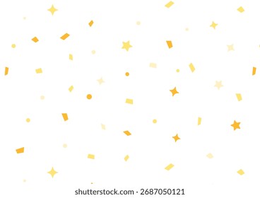 Yellow confetti seamless pattern gold