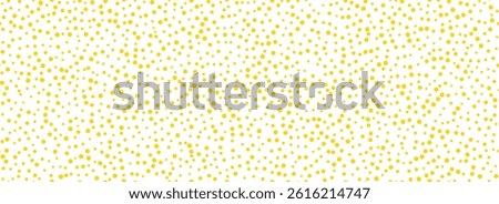 Yellow confetti seamless pattern. Golden glitter dot repeating background. Gold polka dot repeated wallpaper. Celebration Christmas, New Year or birthday party decoration. Vector backdrop