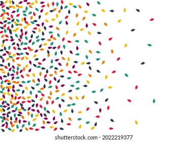 Fondo blanco del vector de confetti amarillo. Conjunto de arce de follaje otoñal. Textura de hoja natural. Diseño De Foliage Naranja.