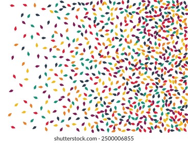 Yellow Confetti Vector White Background. Autumn Leaf Eco Illustration. Decor Foliage Set. Red Leaf Texture.