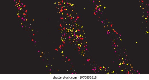 Yellow Confetti Wallpaper. Pink Anniversary Graphic. Purple Carnival Gift. Festive Bright. Indigo Vector Event. Decoration Celebration. Party Wedding. Falling Paper.