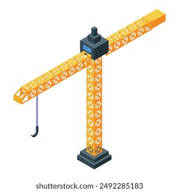 Yellow construction crane lifting building materials on a building site