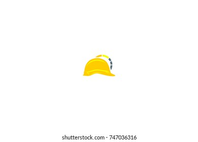 Yellow construction helmet 